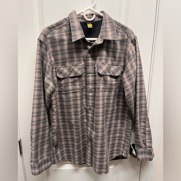 Eddie Bauer mens soft flannel button down shirt size large pockets - Picture 2 of 10